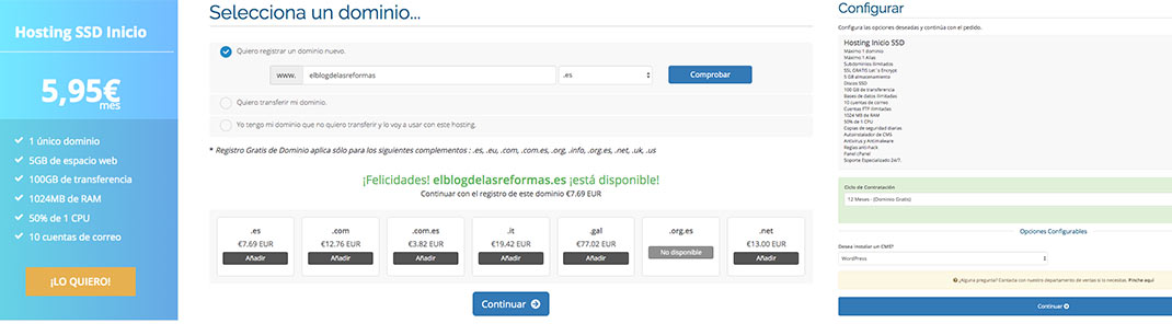 Comprar dominio y Alojamiento en Raiola